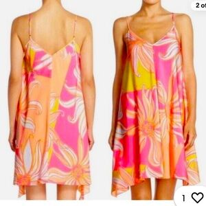 Lilly Pulitzer Clara Trapeze Spaghetti Strap 💯% Silk Dress XS